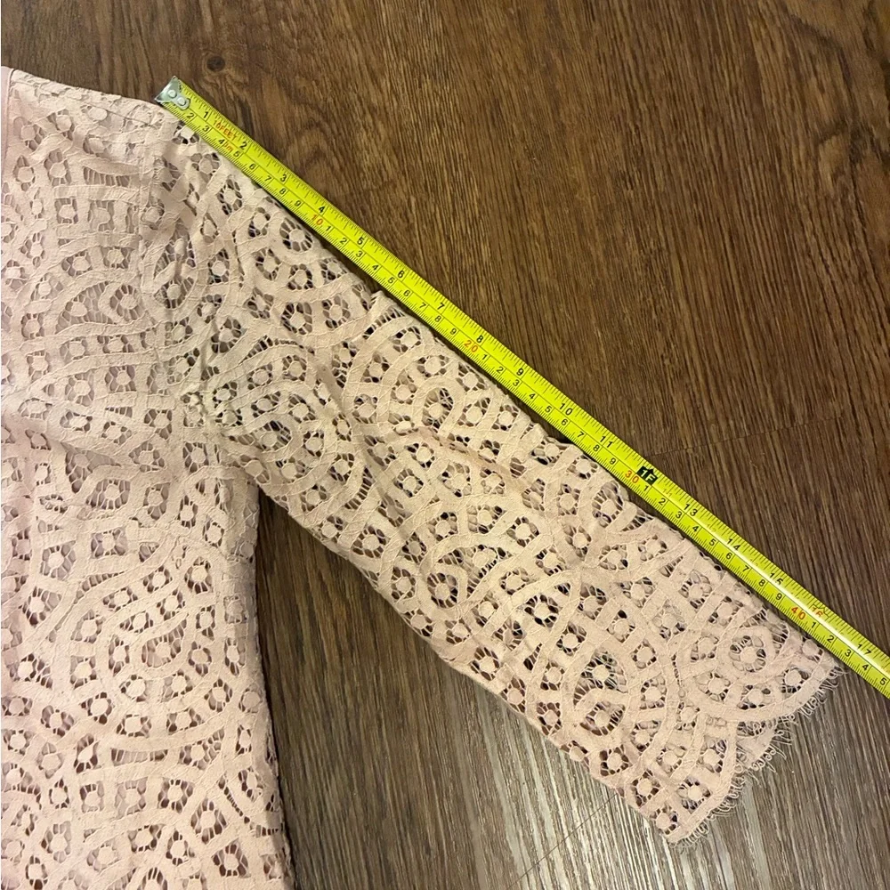 J. Crew Pink Shirt Paisley Lace with 3/4 Sleeve - Size 00